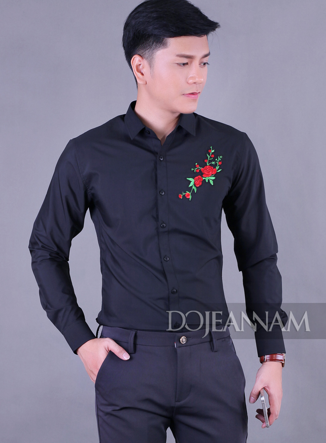 Top những mẫu áo sơ mi nam đen trơn tay dài đẹp nhất  Thời trang  Việt  Giải Trí